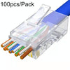 100pcs /Pack Cat6e Unshielded Pass Through RJ45 Connector Modular Plug