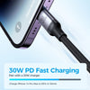 JOYROOM A21 30W Type-C to 8 Pin+Type-C+Micro USB 3 in 1 Charging Cable, Length: 1.2m(Black)