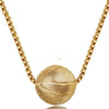 Three-Dimensional Sports Ball Pendant Necklace,Style: Women Basketball Gold