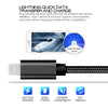 3m 3A Woven Style Metal Head 8 Pin to USB Data / Charger Cable(Black)