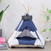 Cotton Canvas Pet Tent Cat and Dog Bed with Cushion, Specification: Medium 505060cm(White Dots)