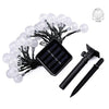 50 LEDs Bubble Ball Outdoor Garden Waterproof Christmas Spring Festival Decoration Solar Lamp String(Warm White)