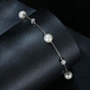 S925 Sterling Silver With White Moissanite Pearl Bracelet(MSB017)
