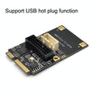 Mini PCI-E To USB3.2 GEN1 Front 19Pin 2 Ports Transfer Card Supports Half High SATA