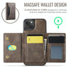 For iPhone 14 DG.MING MAGKING-K2 Series MagSafe RFID Card Bag Detachable Phone Case(Coffee)