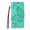For Samsung Galaxy A06 4G / 5G 3D Butterfly Embossed Pattern Flip Leather Phone Case(Green)