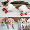Non-Slip Pet Socks, Small Dog/Cat Boots, Red, Size S - 4 Pack