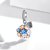 S925 Sterling Silver Colorful Zircon Flowers Pendant DIY Bracelet Necklace Accessories