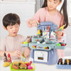 24 In 1 Childre Mini Kitchen Toys Girls Simulation Play House Cooking Kitchen Set, Model: With 18pcs Burgers Pink