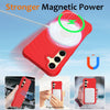 For Samsung Galaxy S25 5G Wave Texture MagSafe Magnetic Liquid Silicone Phone Case(Red)
