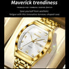OLEVS 5528 Men Business Dual Calendar Wine Barrel Waterproof Quartz Watch(White + Gold)