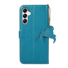For Samsung Galaxy A36 Genuine Leather Litchi Texture RFID Leather Phone Case(Blue)