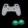 10 PCS Gamepad Silicone Luminous Button Cap Rocker Cap For PS5/PS4/PS3/ONE/360/PRO/series X/S(Transparent Black Circle)