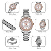SKMEI 1534 elegant waterproof quartz steel band watch with diamond inlay(Silver)