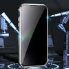 For iPhone 14 Plus Anti-peeping Magnetic Tempered Glass Phone Case (Purple)