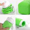 600ml Food Class Silicone Folding Outdoor Water Cup Portable Cycling Water Bottle(Black)