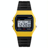 F-91W Analog Digital Motion LED Silicone Strap Multifunction Electronic Watch(Black)