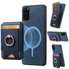 For Samsung Galaxy Note20 Retro Splitable Magnetic Stand Card Bag Leather Phone Case(Blue)