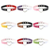 Japanese Harajuku PU Leather Heart Shape Punk Collar Fashion Female Choker Necklace, Random Color Delivery