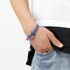 Navy Style Sport Camping Parachute Cord Survival Bracelet with Stainless Steel Shackle Buckle(Blue)