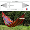 Outdoor Rollover-resistant Double Person Canvas Hammock Portable Beach Swing Bed with Wooden Sticks, Size: 190 x 150cm(Red)