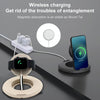 2 in 1 Silicone Desktop Wireless Charger Telescopic Stand For iPhone / Watch Wireless Charger (Black)