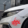 D-798 Flowers Bloom Pattern Car Modified Decorative Sticker(Red)