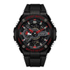SANDA 3170 Men Luminous Waterproof Sports Watch(Black Red)
