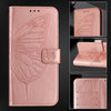 For Asus ROG Phone 8 Embossed Butterfly Leather Phone Case(Rose Gold)