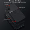 For Samsung Galaxy A06 4G Classic Tilt Strip Grain Magnetic PC Hybrid TPU Phone Case(Black)