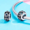 S925 Pure Silver DIY Bracelet Accessories Plant Blue Daisy Spacer