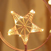 Star Moon Shape Iron Night Light Decorative Light, USB Version (Pink)