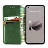 For  ASUS Zenfone 10 Cubic Grid Pressed Magnetic Leather Phone Case(Green)