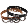 European and American Harajuku Punk Heart-shape Lock Leather Collar Choker Bracelet, Random Color Delivery