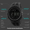 SKMEI 1250 Men Outdoor Waterproof Sports Digital Watch Multi-Function Watch(Black)