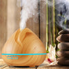 Peach Shape Wood Grain Remote Control Ultrasonic Humidifier Aromatherapy Machine Automatic Alcohol Sprayer with LED Lights, Capacity: 400mL, AU Plug (Dark Wood Color)