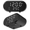 15W LED Mirror Wireless Charger Desktop Multifunctional Mini Clock(Black)