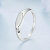 S925 Sterling Silver Platinum-Plated Interlocking Simple Ring, Size: No.7(BSR529)