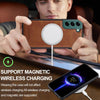 For Samsung Galaxy S21 FE 5G LC.IMEEKE L3 Series Detachable RFID Card Bag Magsafe Phone Case(Brown)