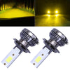 2 PCS H7 DC9-36V / 36W / 3000K / 6000LM IP68 Car / Motorcycle Mini COB LED Headlight Lamps / Fog Light(Gold Light)