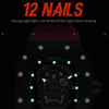 BAOGELA 224141 Hollow Skull Luminous Sports 304 Stainless Steel Silicone Men Watch(Black Shell Rose Face Black Belt)