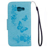 For Galaxy A5 (2017) / A520 Butterflies Embossing Horizontal Flip Leather Case with Holder & Card Slots & Wallet & Lanyard (Blue)