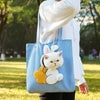 Expandable Pet Carrier Bag, Blue Rabbit, M (Cats & Small Dogs)