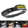 W689-3 Red White Warm  USB Rechargeable Motion Sensor Headlamp COB Outdoor Fishing Flashlight