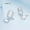 BSE715 Sterling Silver S925 Twist Heart White Gold Plated Earrings