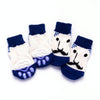 Anti-Slip Dog Socks, Knitted, Blue, Medium (4 Pack)