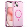 For iPhone 15 Plus MagSafe Frosted Translucent TPU + PC Full Coverage Phone Case(Pink)
