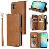 For Samsung Galaxy A06 4G 9-Card Slots Zipper Wallet Bag Leather Phone Case(Brown)