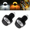 Pair Motorcycle Turn Double Light Grip Bar Plug Strobe Side Marker End LED Handlebar Lamp, Yellow and White Light