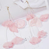 Long Exaggerated Fabric Art Handmade Petal Earrings, Color: E1908-31 Pink
